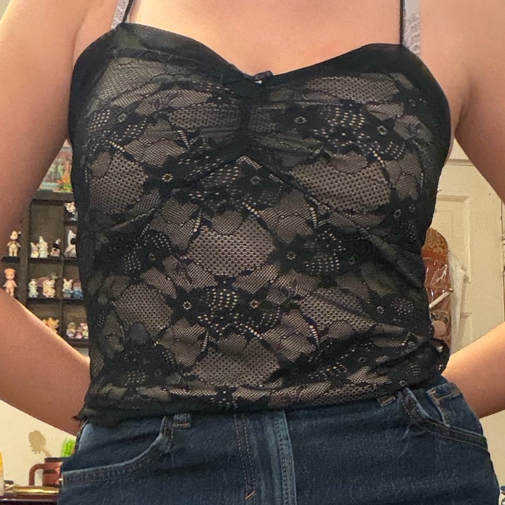 Black Lace Tank Top